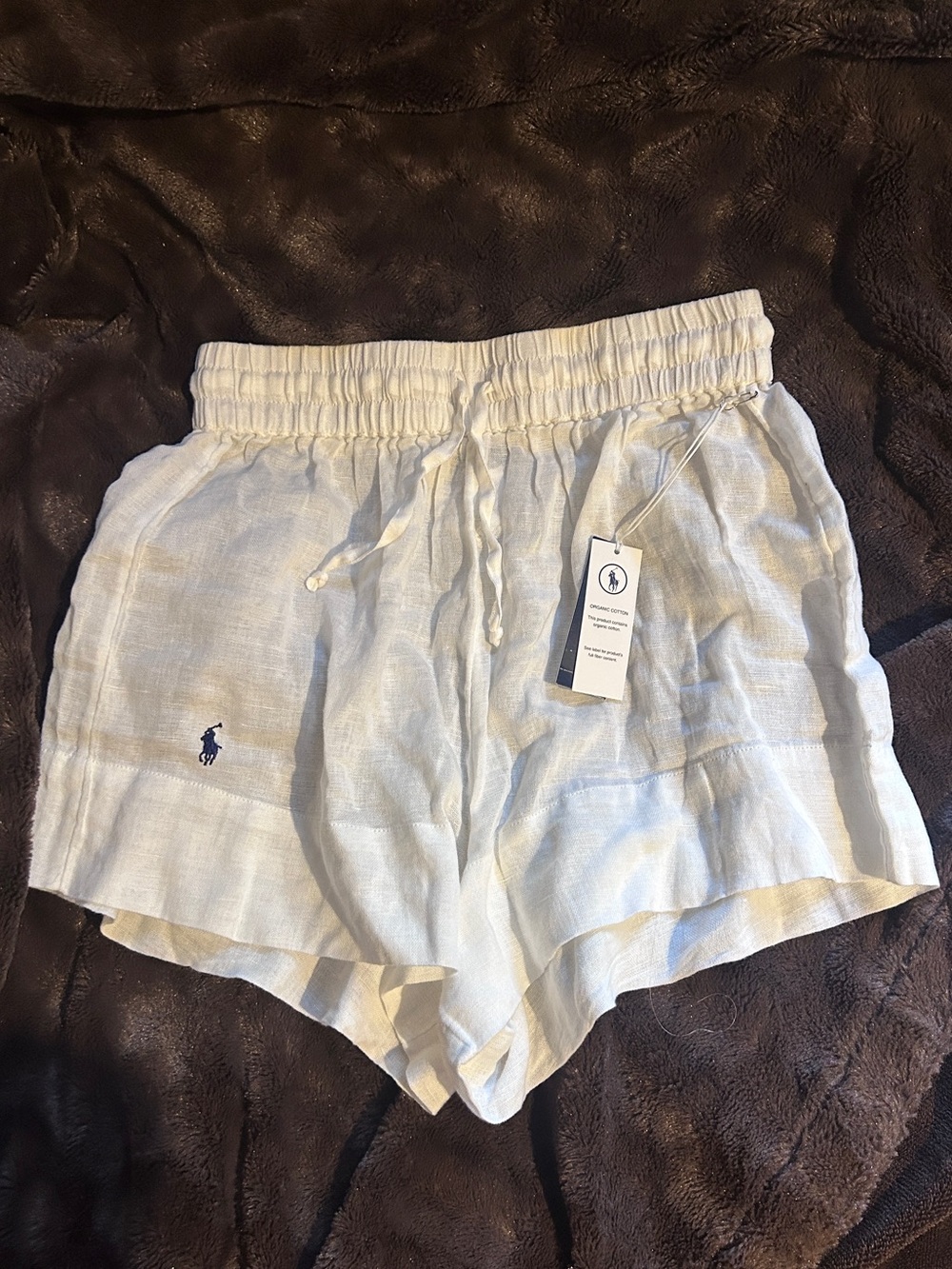 Polo by Ralph Lauren White Linen-Blend Drawstring Shorts - Picture 2 of 4
